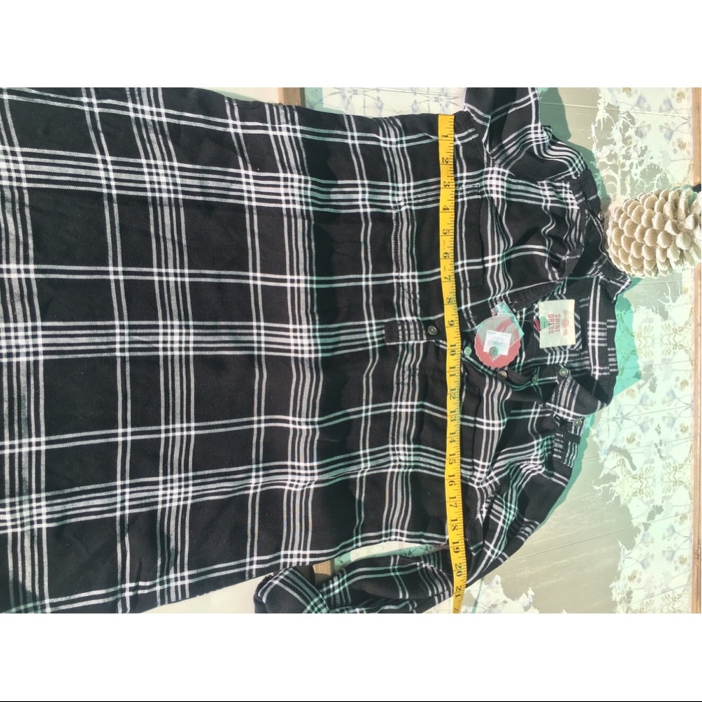 Navy Plaid shirt dress - Picture 2 of 6